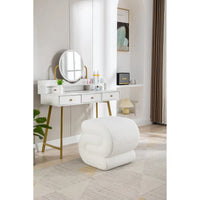 Tabouret de maquillage/repose-pieds moderne en tissu courbé en S
