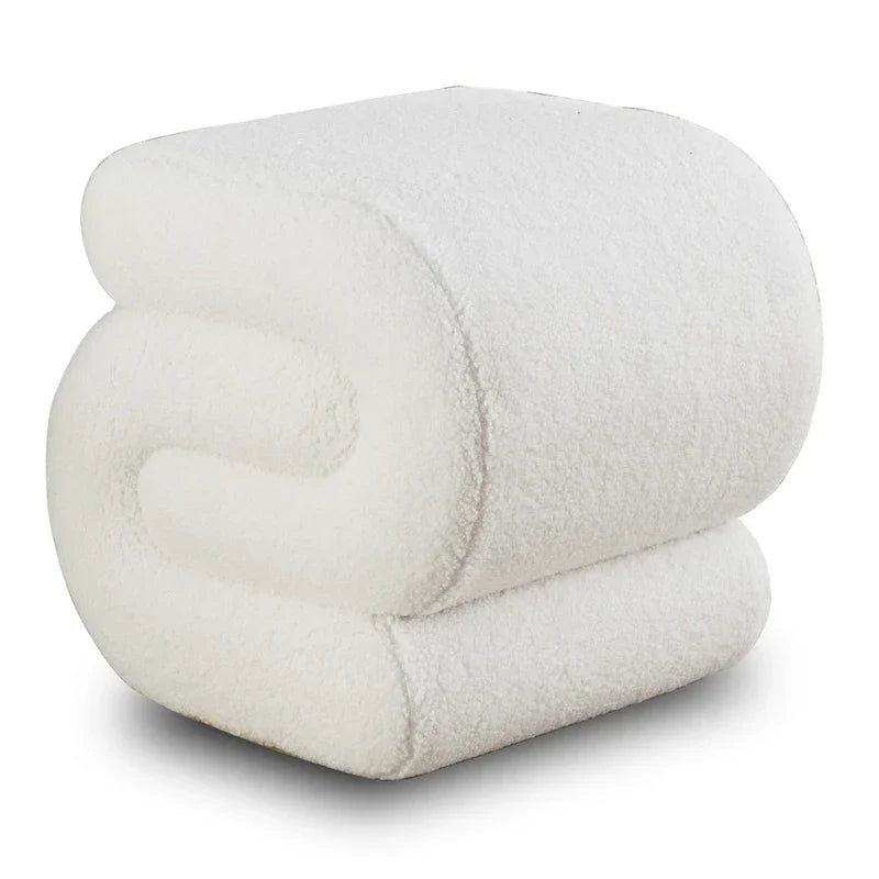 Tabouret de maquillage/repose-pieds moderne en tissu courbé en S