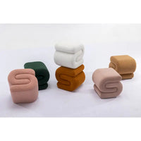 Tabouret de maquillage/repose-pieds moderne en tissu courbé en S