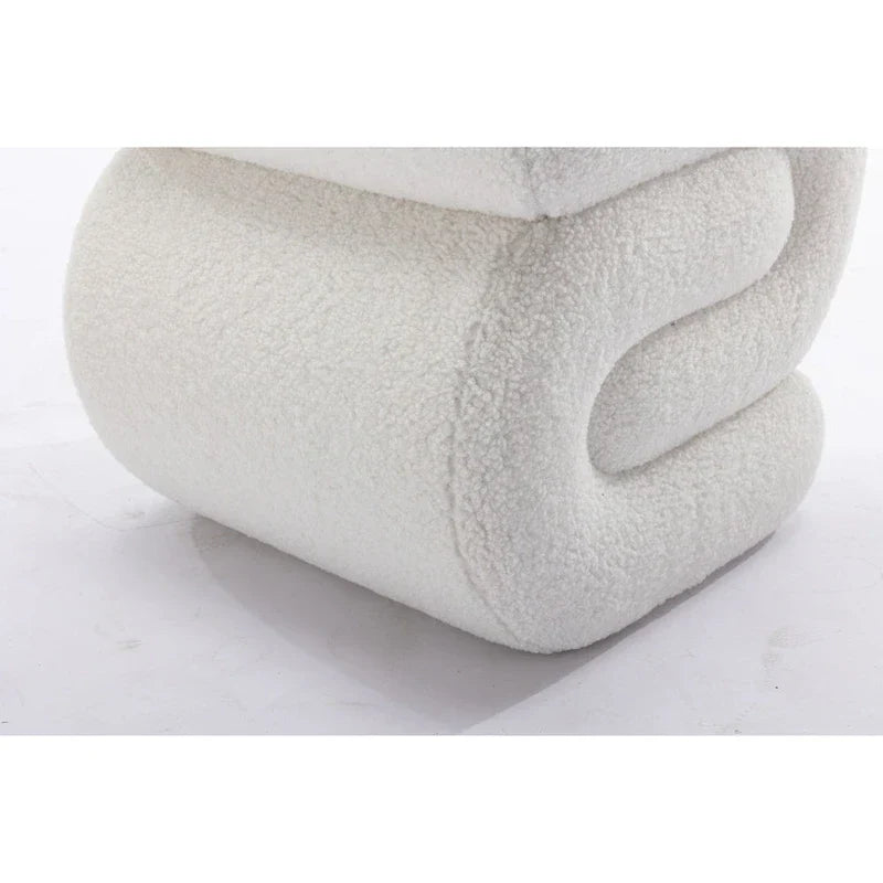 Tabouret de maquillage/repose-pieds moderne en tissu courbé en S