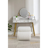 Tabouret de maquillage/repose-pieds moderne en tissu courbé en S