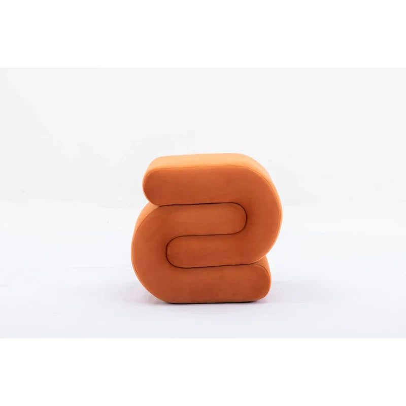 Tabouret de maquillage/repose-pieds moderne en tissu courbé en S