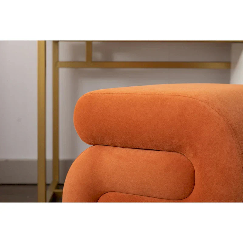 Tabouret de maquillage/repose-pieds moderne en tissu courbé en S
