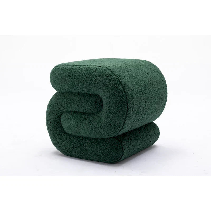 Tabouret de maquillage/repose-pieds moderne en tissu courbé en S