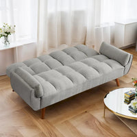 Canapé-Lit Futon 75.39 pouces, Canapé Convertible Rembourré avec Dossier Capitonné Fendu Inclinable