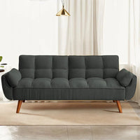 Canapé-Lit Futon 75.39 pouces, Canapé Convertible Rembourré avec Dossier Capitonné Fendu Inclinable
