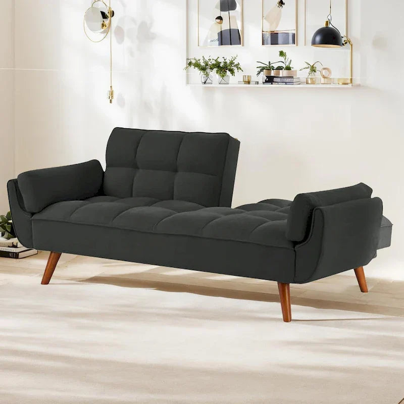 Canapé-Lit Futon 75.39 pouces, Canapé Convertible Rembourré avec Dossier Capitonné Fendu Inclinable