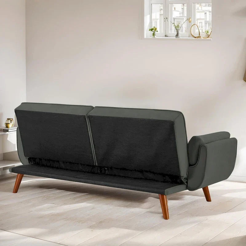 Canapé-Lit Futon 75.39 pouces, Canapé Convertible Rembourré avec Dossier Capitonné Fendu Inclinable