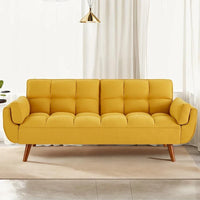 Canapé-Lit Futon 75.39 pouces, Canapé Convertible Rembourré avec Dossier Capitonné Fendu Inclinable