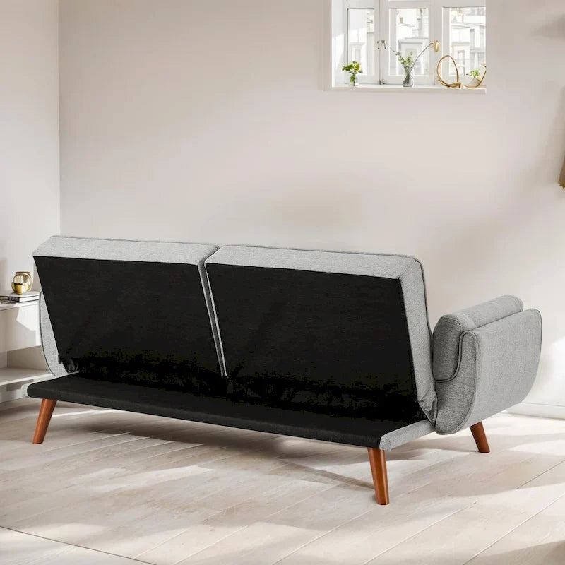Canapé-Lit Futon 75.39 pouces, Canapé Convertible Rembourré avec Dossier Capitonné Fendu Inclinable