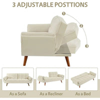 Canapé-Lit Futon 75.39 pouces, Canapé Convertible Rembourré avec Dossier Capitonné Fendu Inclinable