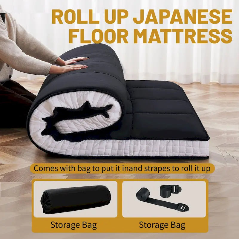 Matelas Futon Japonais Enroulable de Sol DoCred avec Sac de Rangement