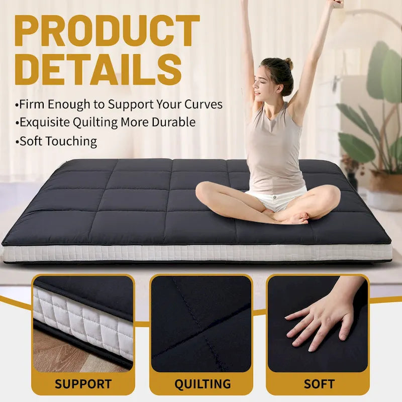 Matelas Futon Japonais Enroulable de Sol DoCred avec Sac de Rangement