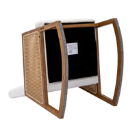 Fauteuil à bascule moderne SEYNAR en cuir PU avec accoudoirs en rotin