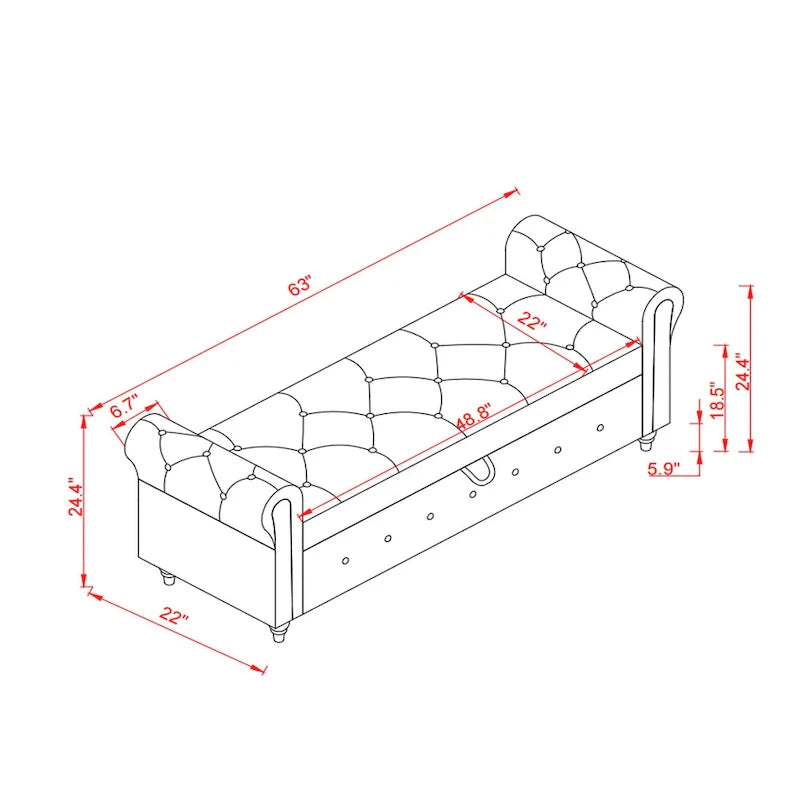 Banc de rangement moderne pour lit, banc à chaussures, repose-pieds avec accoudoirs roulés