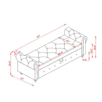 Banc de rangement moderne pour lit, banc à chaussures, repose-pieds avec accoudoirs roulés