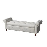 Banc de rangement moderne pour lit, banc à chaussures, repose-pieds avec accoudoirs roulés