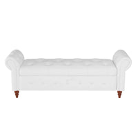 Banc de rangement moderne pour lit, banc à chaussures, repose-pieds avec accoudoirs roulés