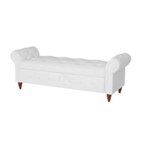Banc de rangement moderne pour lit, banc à chaussures, repose-pieds avec accoudoirs roulés