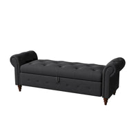 Banc de rangement moderne pour lit, banc à chaussures, repose-pieds avec accoudoirs roulés