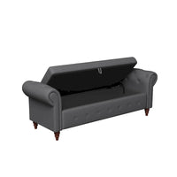 Banc de rangement moderne pour lit, banc à chaussures, repose-pieds avec accoudoirs roulés