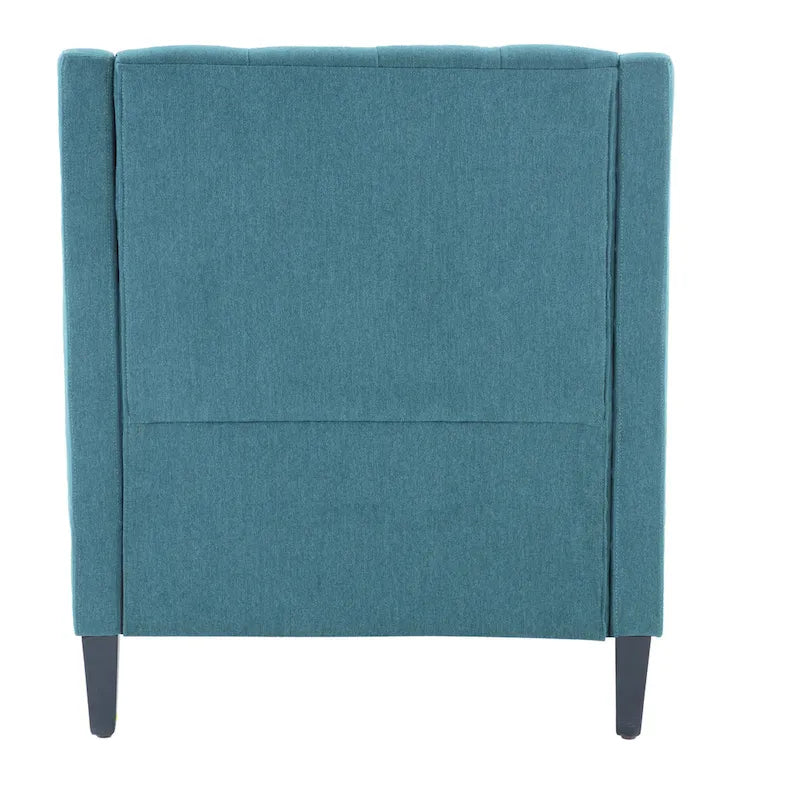 Fauteuil HUIMO confortable avec oreiller Beige/ Bleu Canard/ Bleu