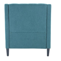 Fauteuil HUIMO confortable avec oreiller Beige/ Bleu Canard/ Bleu