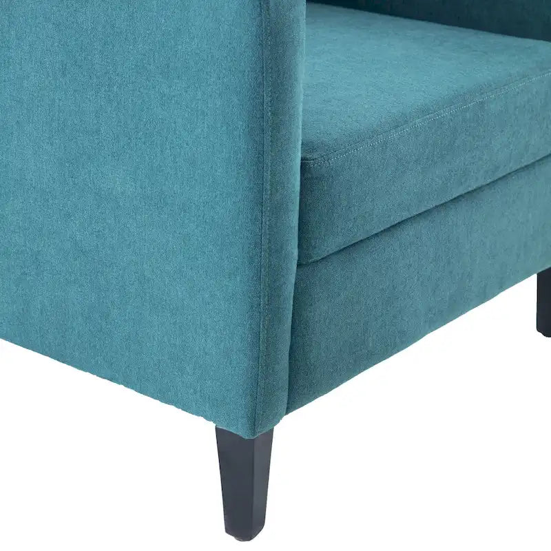 Fauteuil HUIMO confortable avec oreiller Beige/ Bleu Canard/ Bleu