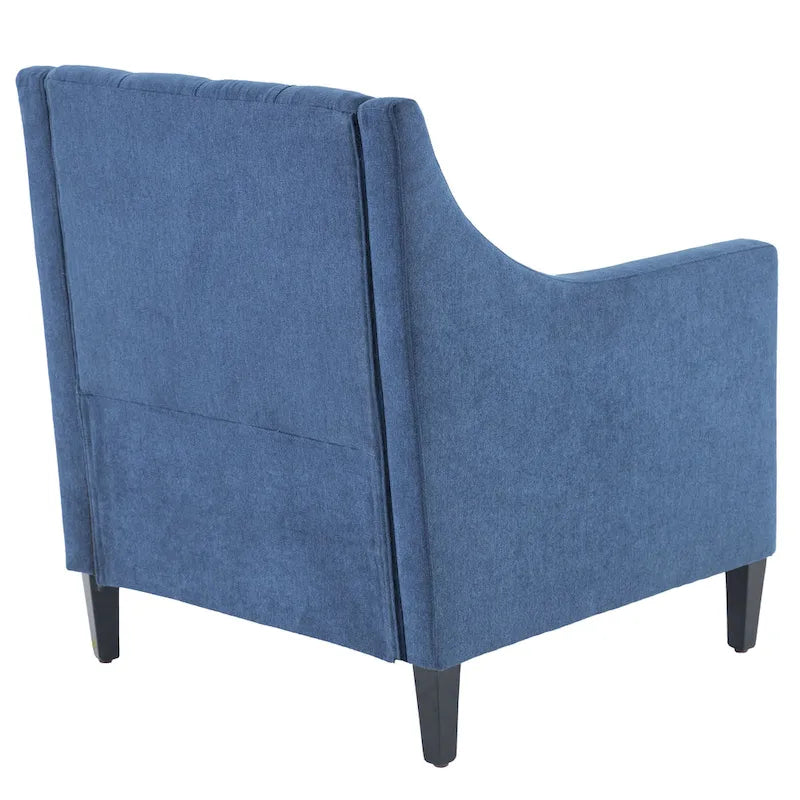 Fauteuil HUIMO confortable avec oreiller Beige/ Bleu Canard/ Bleu