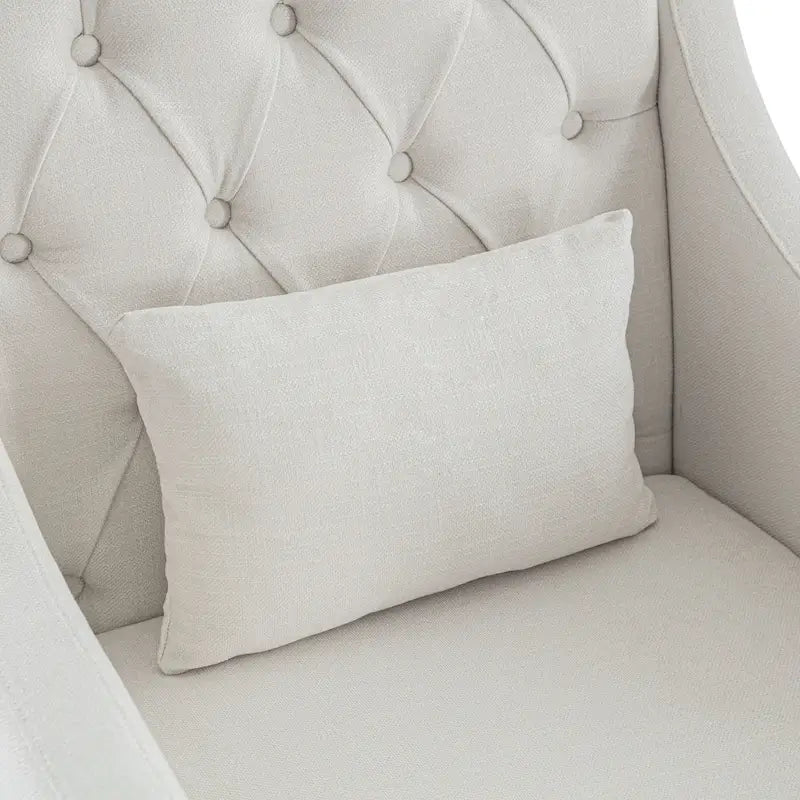 Fauteuil HUIMO confortable avec oreiller Beige/ Bleu Canard/ Bleu
