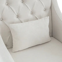 Fauteuil HUIMO confortable avec oreiller Beige/ Bleu Canard/ Bleu