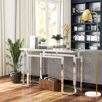 Table de canapé contemporaine 52 pouces à plateau en verre Pelmont par Furniture of America