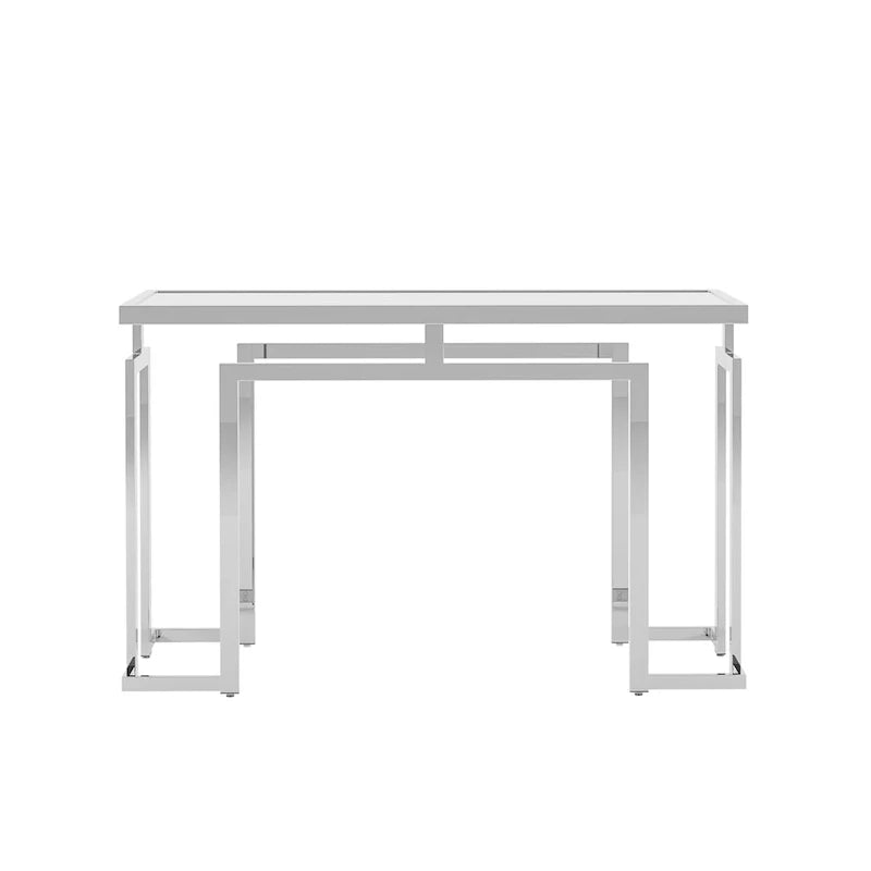 Table de canapé contemporaine 52 pouces à plateau en verre Pelmont par Furniture of America