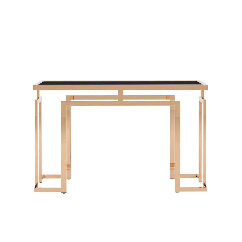 Table de canapé contemporaine 52 pouces à plateau en verre Pelmont par Furniture of America