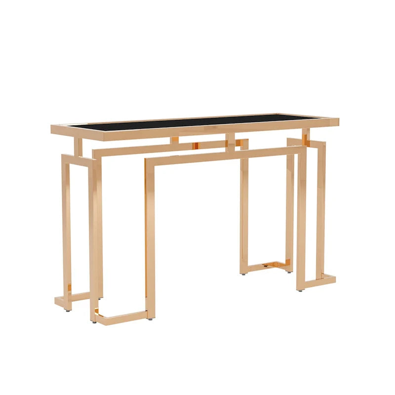 Table de canapé contemporaine 52 pouces à plateau en verre Pelmont par Furniture of America