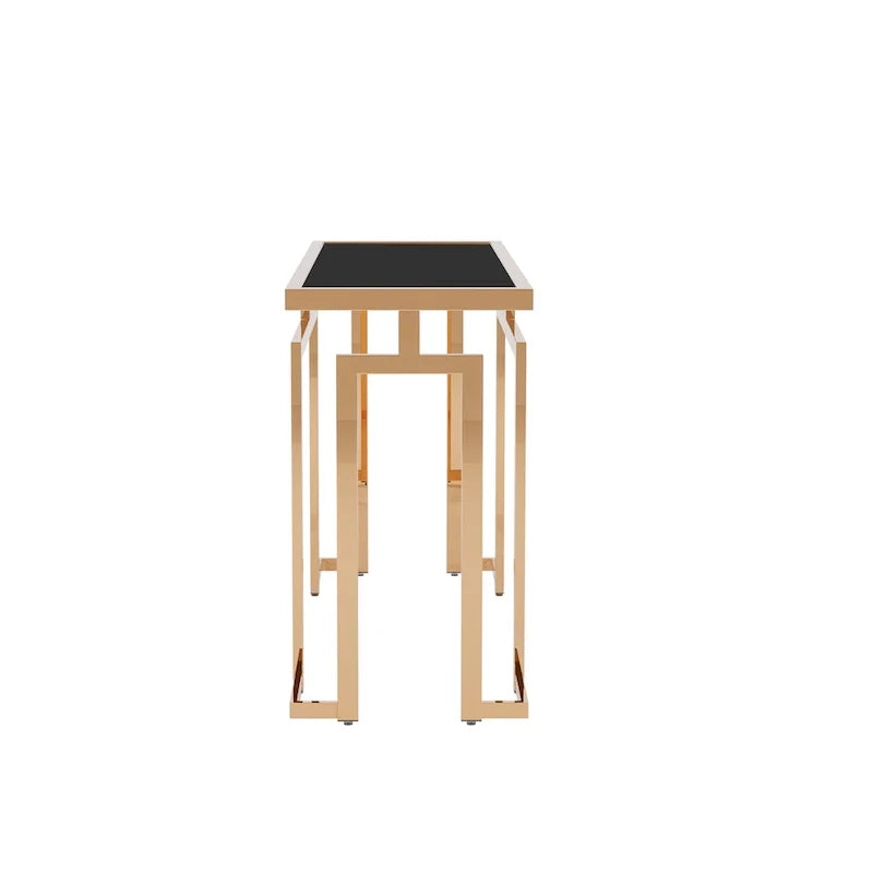 Table de canapé contemporaine 52 pouces à plateau en verre Pelmont par Furniture of America