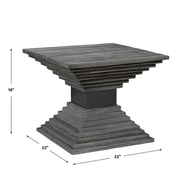 Table d'appoint géométrique en bois Uttermost Andes - 22 L X 18 H X 22 P (po)