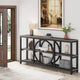 Console de canapé 70.9 pouces avec étagères de rangement en bois à 3 niveaux, cadre en métal industriel pour vestibule, couloir, salon, derrière le canapé