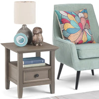 WYNDENHALL Halifax Table d'appoint carrée en bois massif de 48,26 cm – 48,26 cm de large