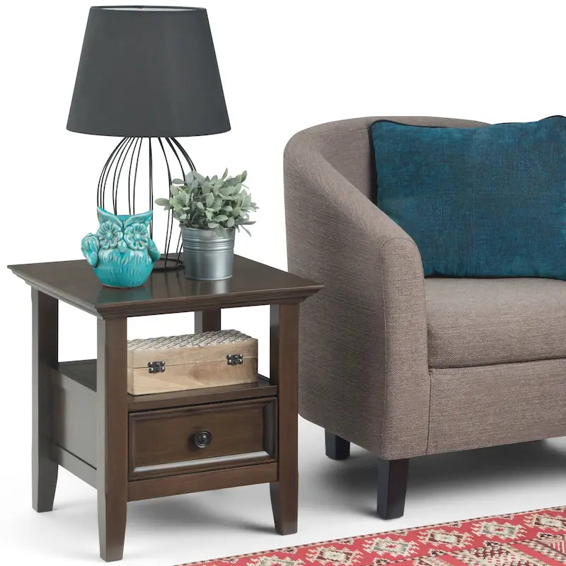 WYNDENHALL Halifax Table d'appoint carrée en bois massif de 48,26 cm – 48,26 cm de large