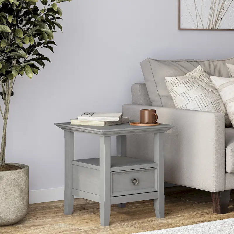 WYNDENHALL Halifax Table d'appoint carrée en bois massif de 48,26 cm – 48,26 cm de large