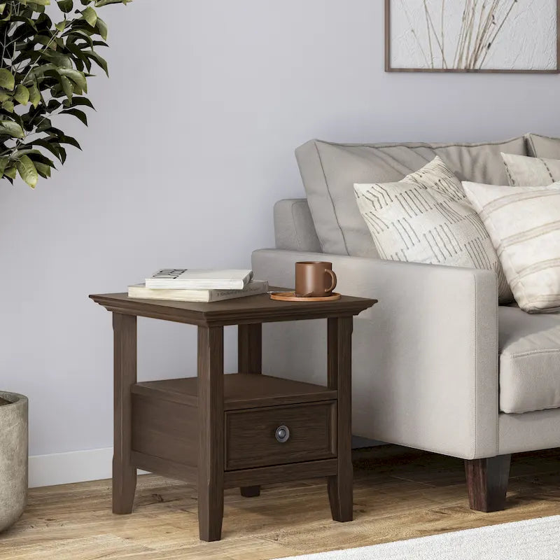 WYNDENHALL Halifax Table d'appoint carrée en bois massif de 48,26 cm – 48,26 cm de large