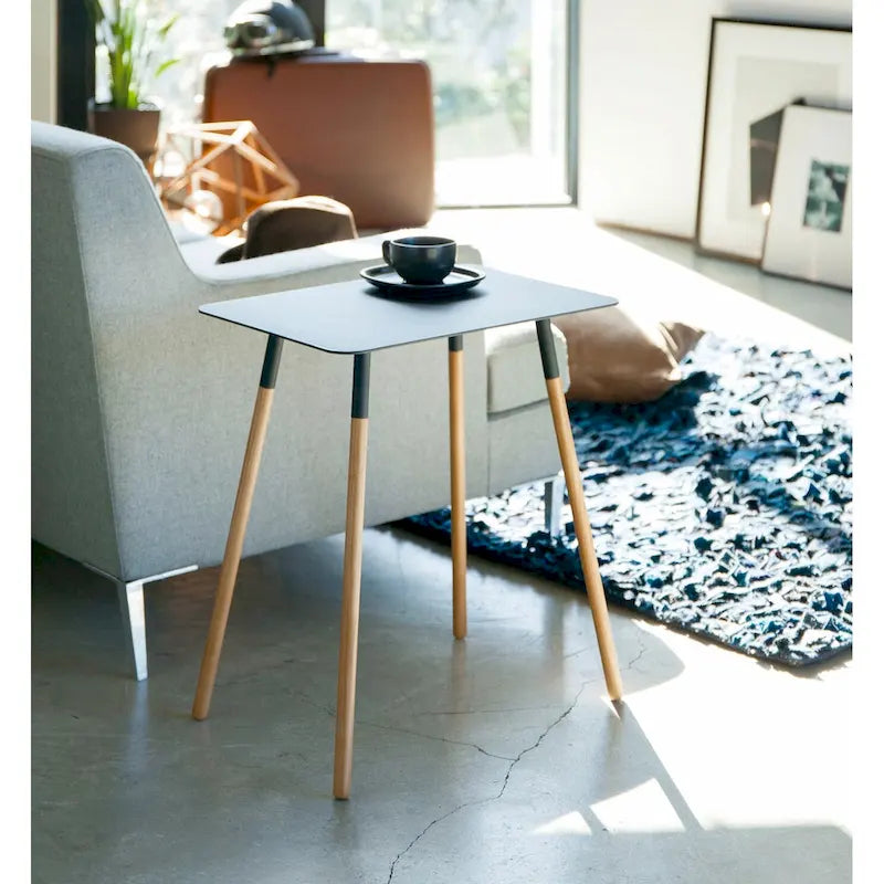 Table d'appoint Yamazaki Home, acier, supporte 10 kg, assemblage minimal - L 30 x l 45 x H 50 cm