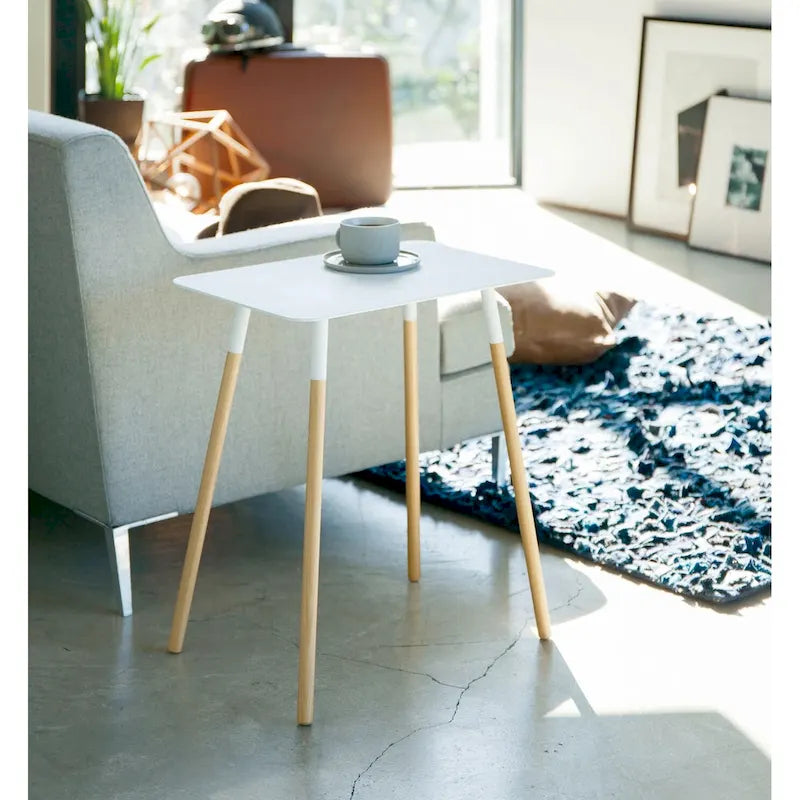 Table d'appoint Yamazaki Home, acier, supporte 10 kg, assemblage minimal - L 30 x l 45 x H 50 cm