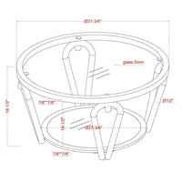 Ensemble de tables basses Gable Glam en verre 2 pièces avec étagère par Furniture of America