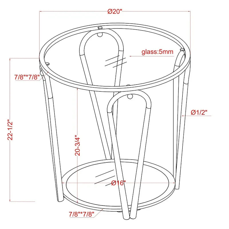 Ensemble de tables basses Gable Glam en verre 2 pièces avec étagère par Furniture of America