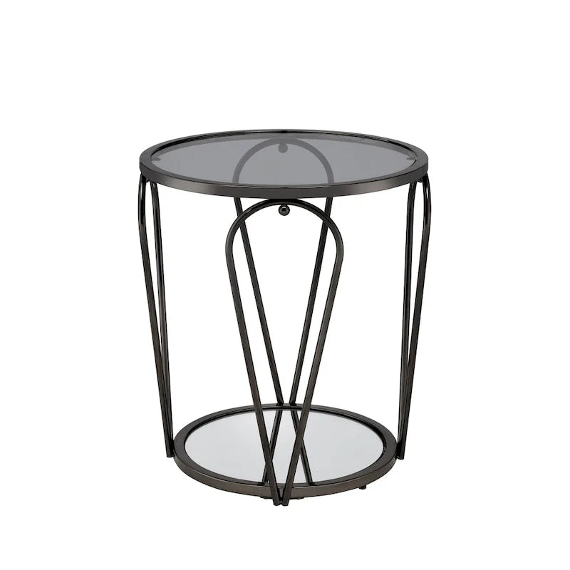 Ensemble de tables basses Gable Glam en verre 2 pièces avec étagère par Furniture of America