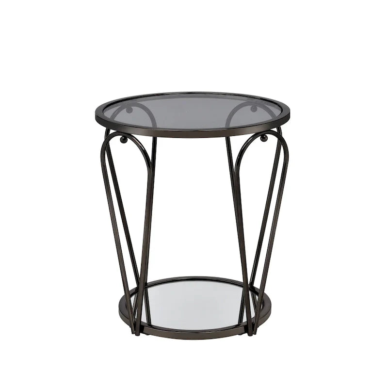 Ensemble de tables basses Gable Glam en verre 2 pièces avec étagère par Furniture of America