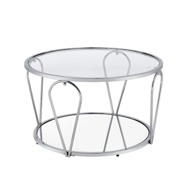 Ensemble de tables basses Gable Glam en verre 2 pièces avec étagère par Furniture of America