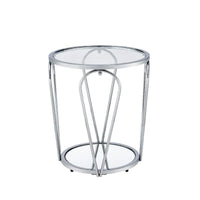 Ensemble de tables basses Gable Glam en verre 2 pièces avec étagère par Furniture of America